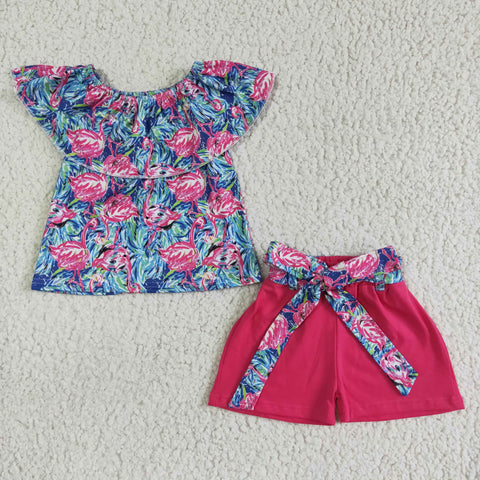 GSSO0101 Baby Girls  Short Sleeve Shorts Sets
