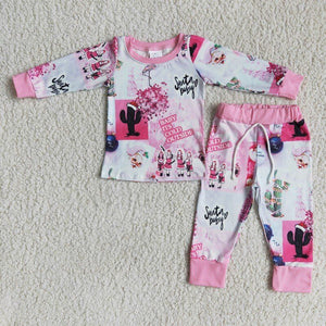 Christmas Girl pink  Pajama Set