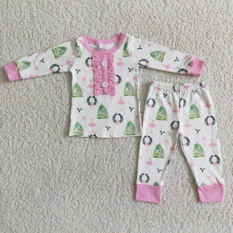 Christmas Girl Cartoon  Pajama Set