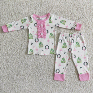 Christmas Girl Cartoon  Pajama Set
