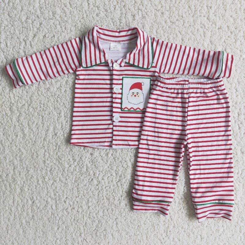 christmas girl stripe pajama set