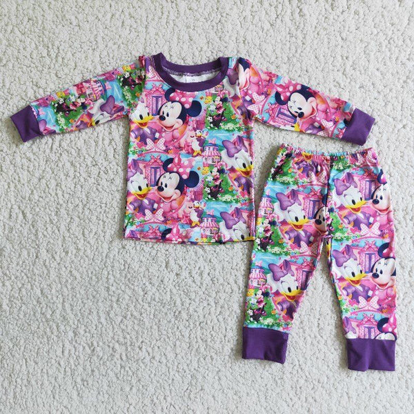 6 A1-4 Pink cartoon character valentine girl pajama set