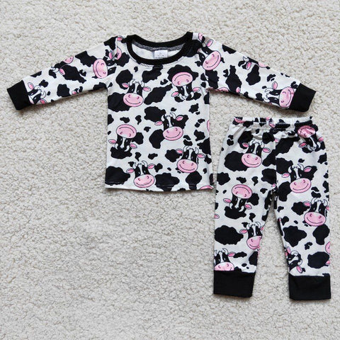 Cute cow autumn and winter pajamas set