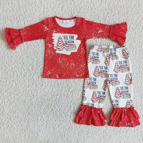 Cake print christmas girl set