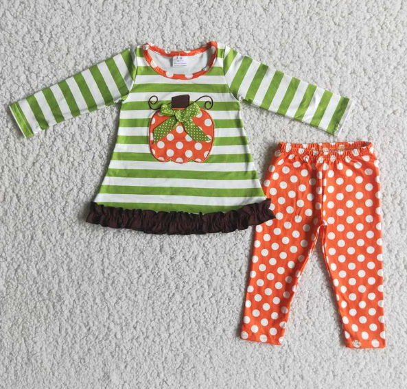 Thanksgiving Pumpkin  Girl Set