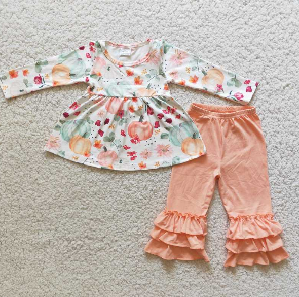 Thanksgiving Pumpkin  Girl Set