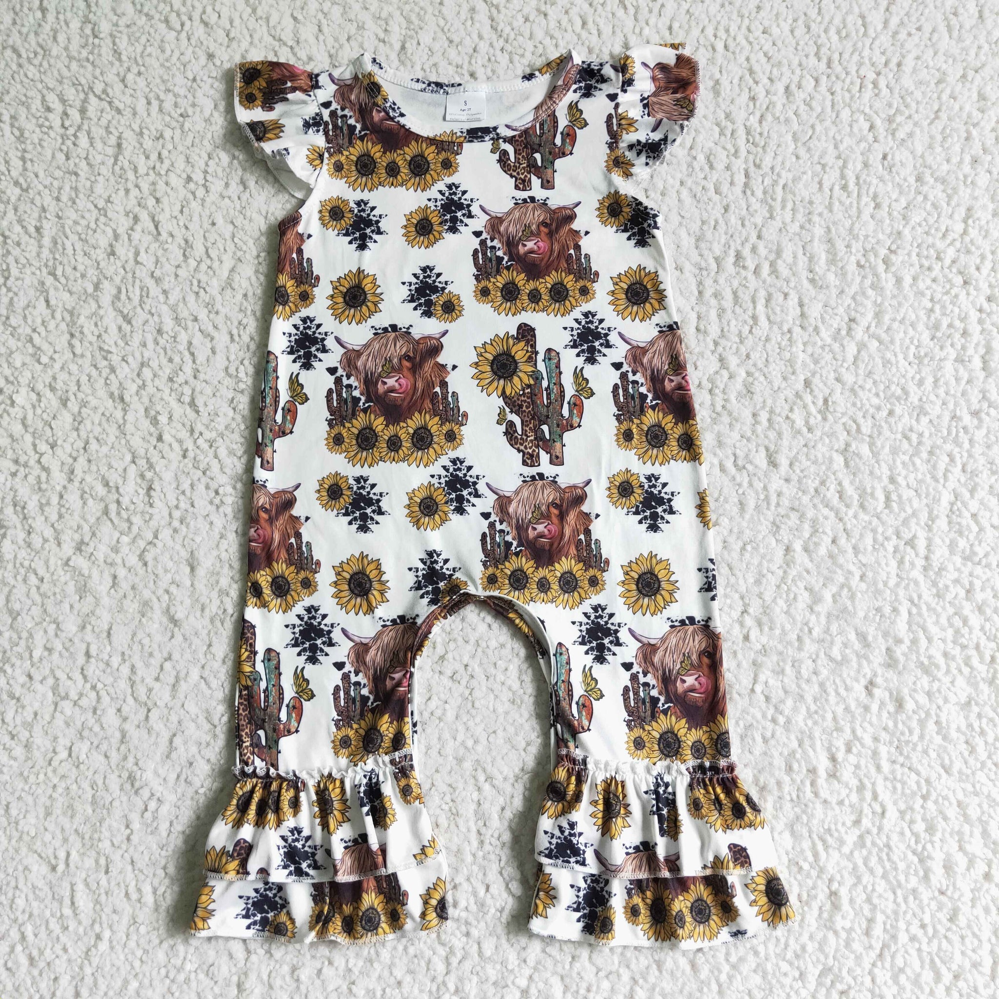 SR0048 Cow Infant Baby Girls Romber