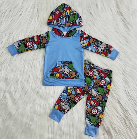Baby Boys Hoodies Long Sleeve and Long Pants Sets