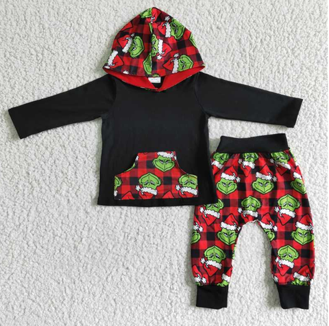 cartoon print boy christmas set