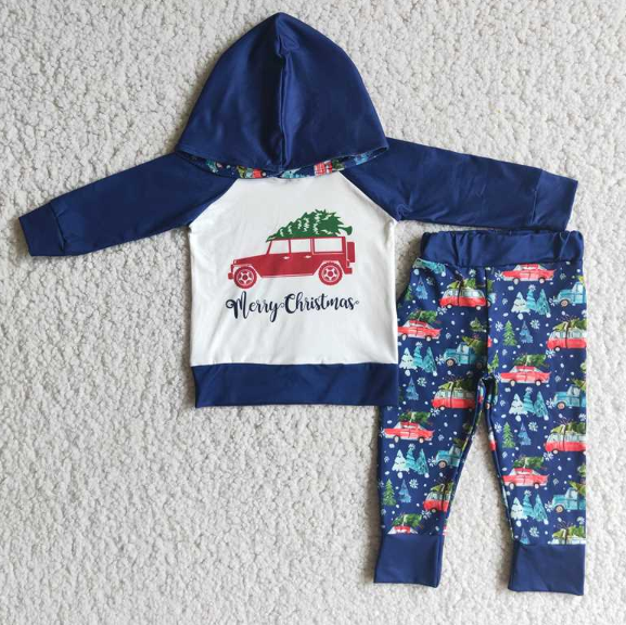 cartoon print boy christmas set