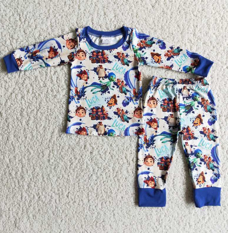 Baby Boys  Cartoon Print Long Sleeve Pajamas Sets Sleepwear