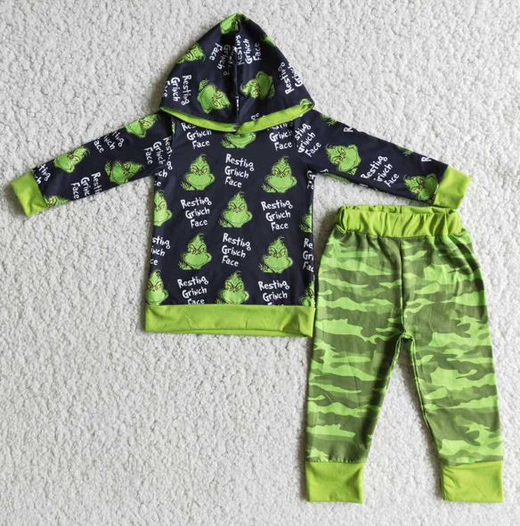 Cartoon print boy christmas set