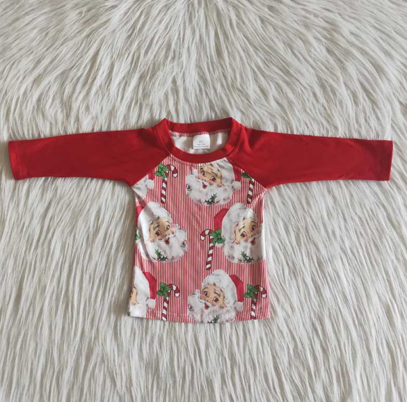 6 C6-8 Boy Striped Red Long Sleeve Top
