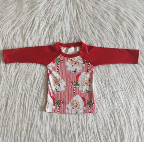 6 C6-8 Boy Striped Red Long Sleeve Top