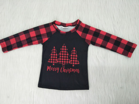 6 A17-16-1 Boy Red Plaid Long Sleeve Top