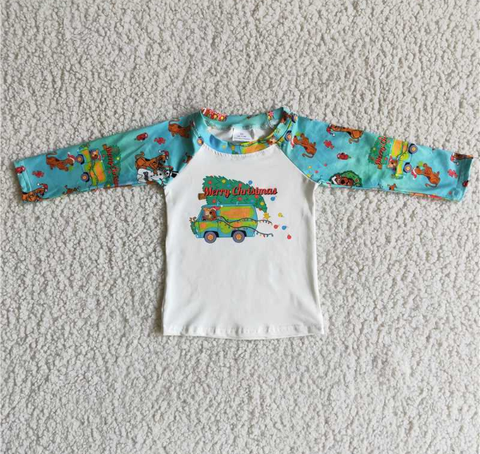 6 A16-3 Boy Merry Christmas Truck Long Sleeve Top
