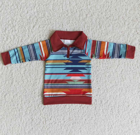 6 A29-15 Striped Zipped Long Sleeves