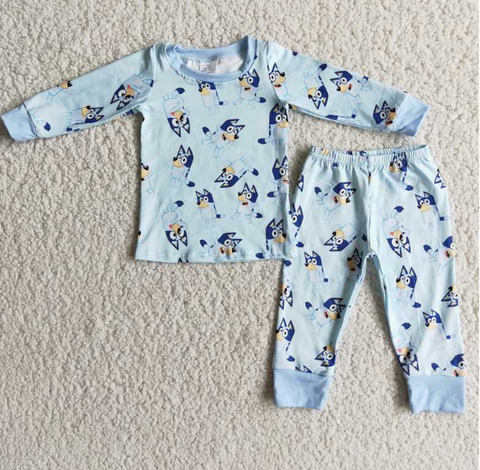 Baby Boys  cartoon print Long Sleeve Pajamas Sets Sleepwear
