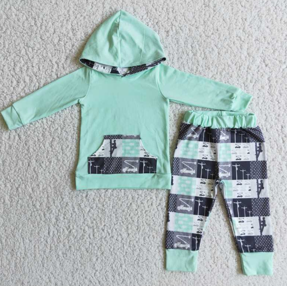 Baby Boys Hoodies Long Sleeve and Long Pants Sets
