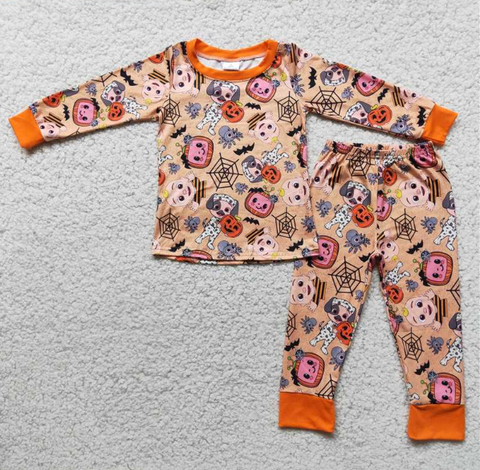 halloween cartoon character boy long sleeve pajama set