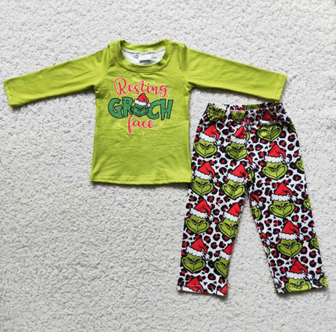 Cartoon print boy christmas set
