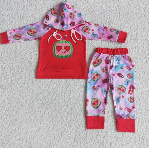 Valentine's Day Baby Boys Hoodies Long Sleeve and Long Pants Sets