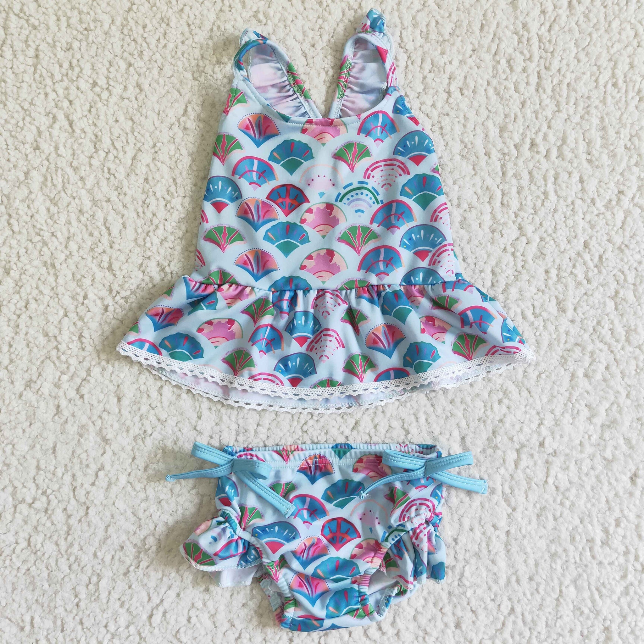 S0027 Bikini Fish Scale Baby Swimsuit Set
