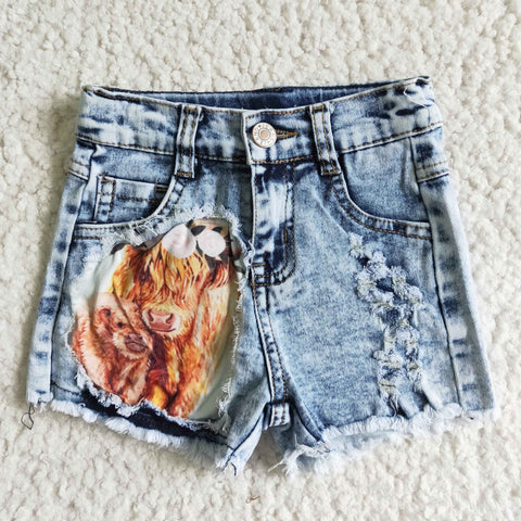 SS0024 COW Jeans Shorts Pants