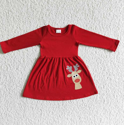6 A30-26-1 Red Fawn Long Sleeve Dress