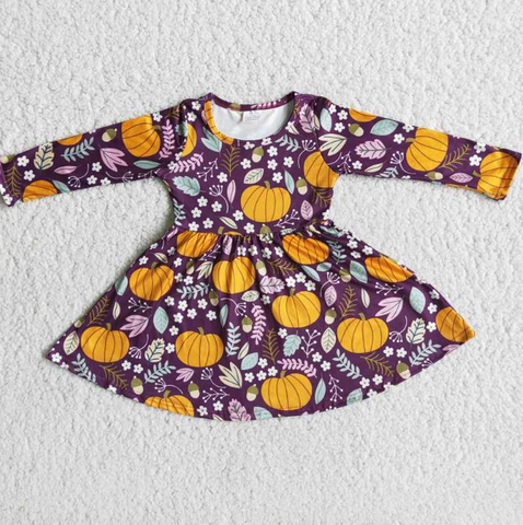 6 A12-14 Pumpkin Leaf Fuchsia Skirt