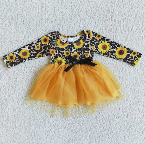 6 A29-27 Sunflower leopard print tulle skirt with bow