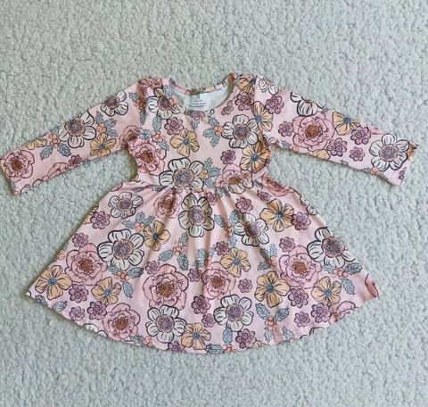 6 A4-18 Printed long-sleeve  dress
