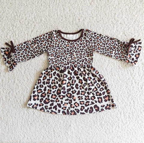 6 A6-13 Leopard Print Long Sleeve Dress