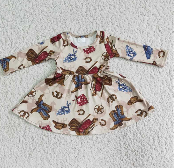 6 A6-1 Boots Brown Long Sleeve dress