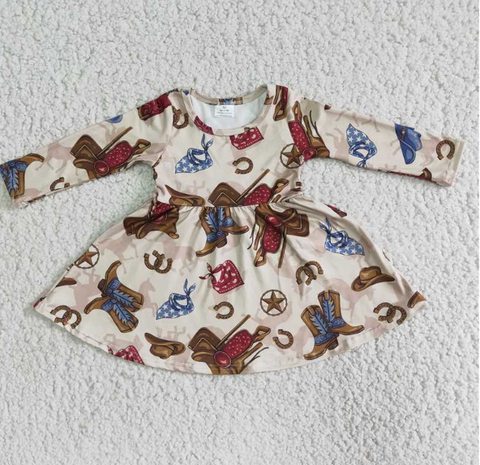 6 A6-1 Boots Brown Long Sleeve dress