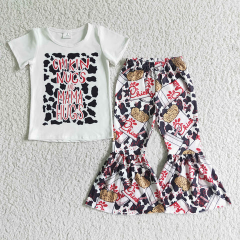 GSPO0074  Baby  Short Sleeve and Bell Bottoms Pants Sets