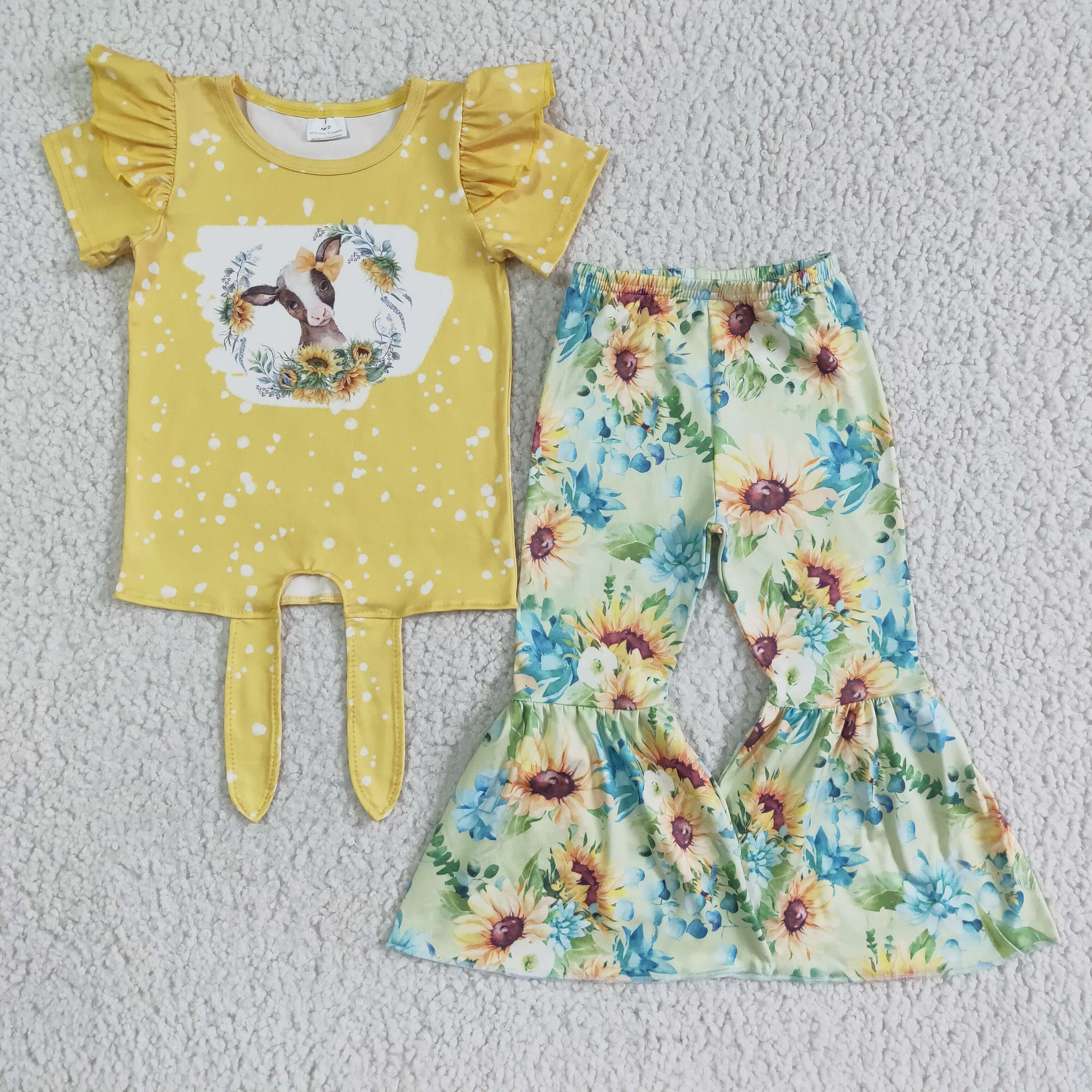 GSPO0089 Baby Short Sleeve and Bell Bottoms Pants Sets