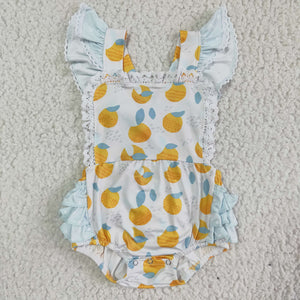 SR0033 Lemon Lace Newborn Infant Baby Girls Romber