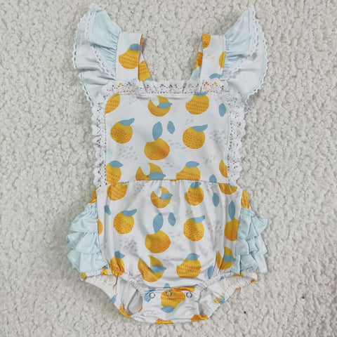 SR0033 Lemon Lace Newborn Infant Baby Girls Romber