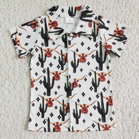 Cactus bull boy Boys Shirt  for summer