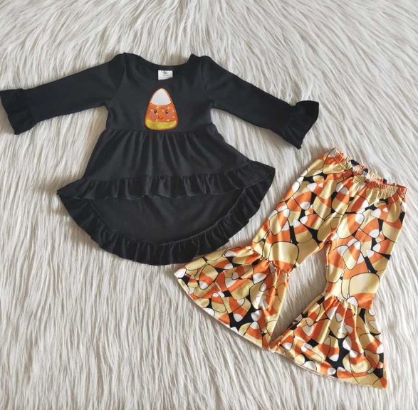 Halloween Candy Embroidery Black Set