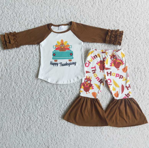 HAPPY Thanksgiving Thanksgiving Girl Turkey Set