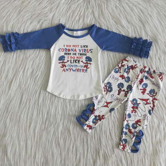 6 A26-11 dr seuss corona blue lace long sleeve suit