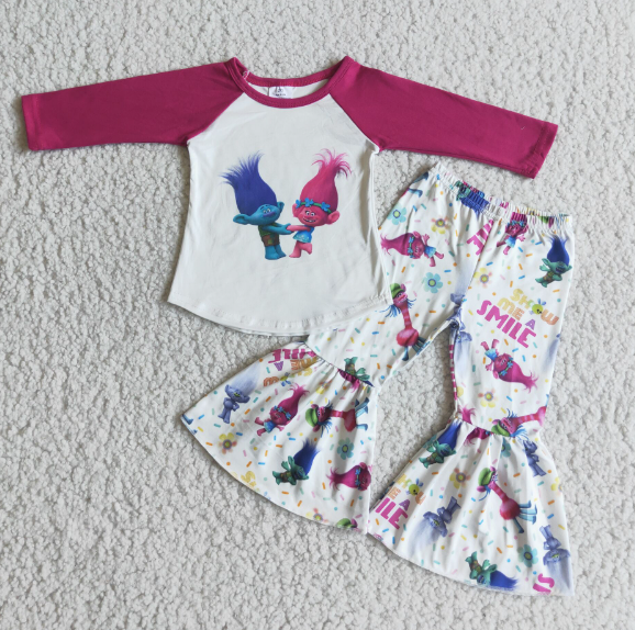 Trolls Rose Long Sleeve Flared Pants