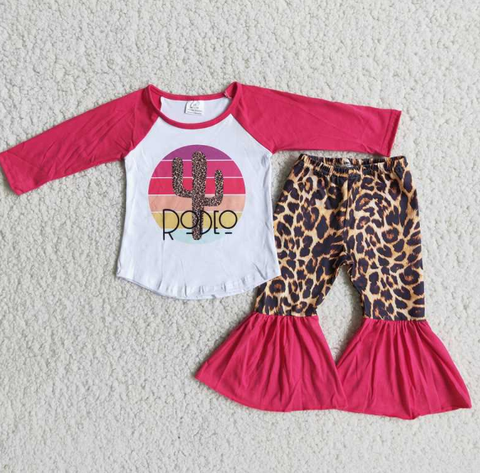 Cactus Rose Leopard Print Long Sleeve Set