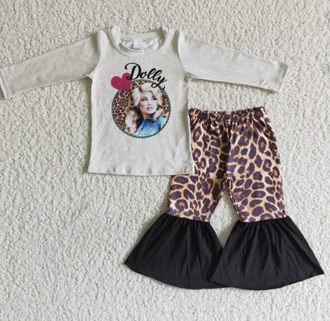 Dolly Girl Avatar Print Leopard Pants Set