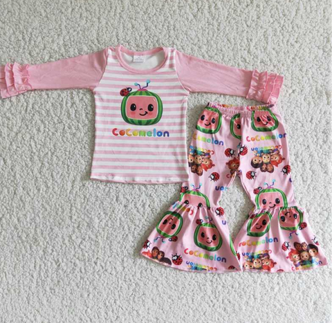 cocomelon pink girl long sleeve set