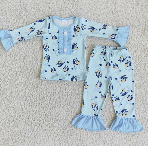 Girls Bluey leo Long Sleeve Pants Pajama Set