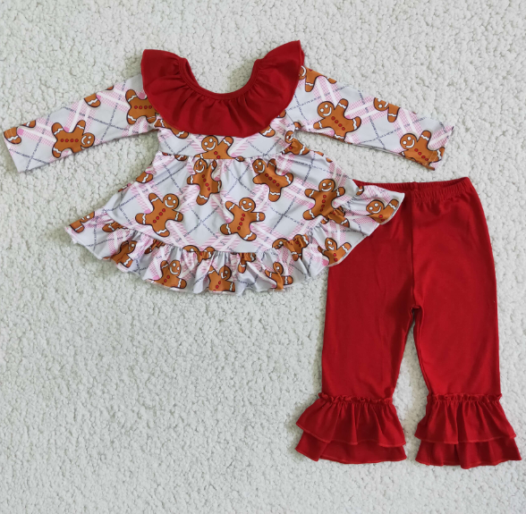 red bow top red  pant set