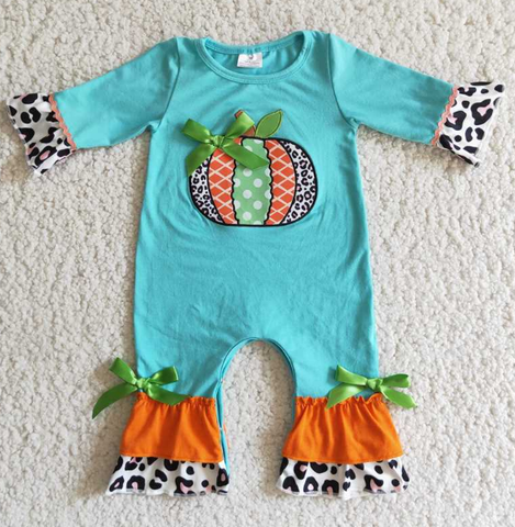 6 B2-19 Embroidered Pumpkin Blue Long Sleeve romber